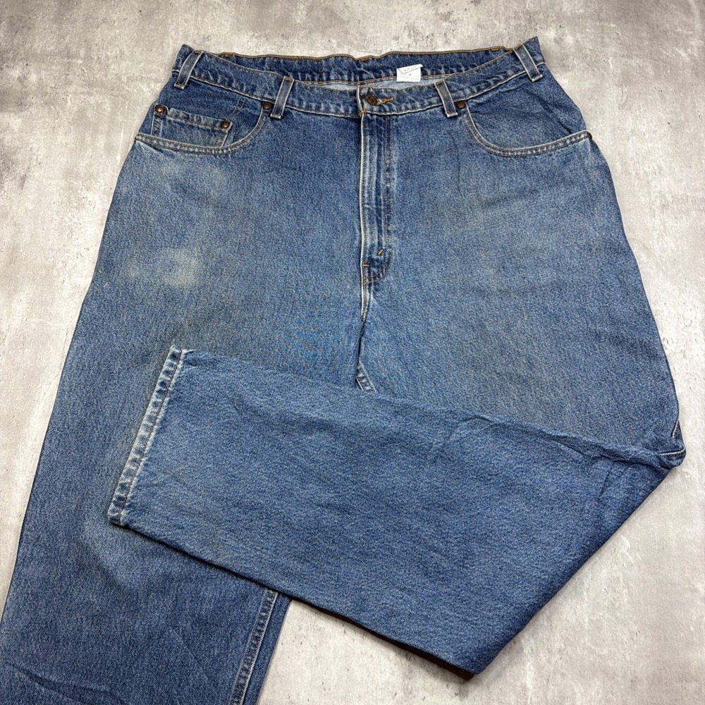 Vintage Levis 545 Jeans Mens 38x31 Blue Loose Tapered Fit Denim Brown Tab USA